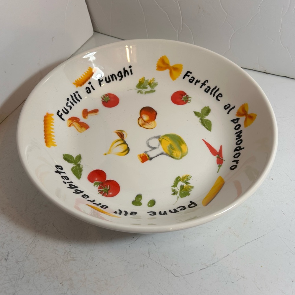 Vintage‎ Toscana Quadrifoglio ceramic pasta noodle serving plate - made in Italy